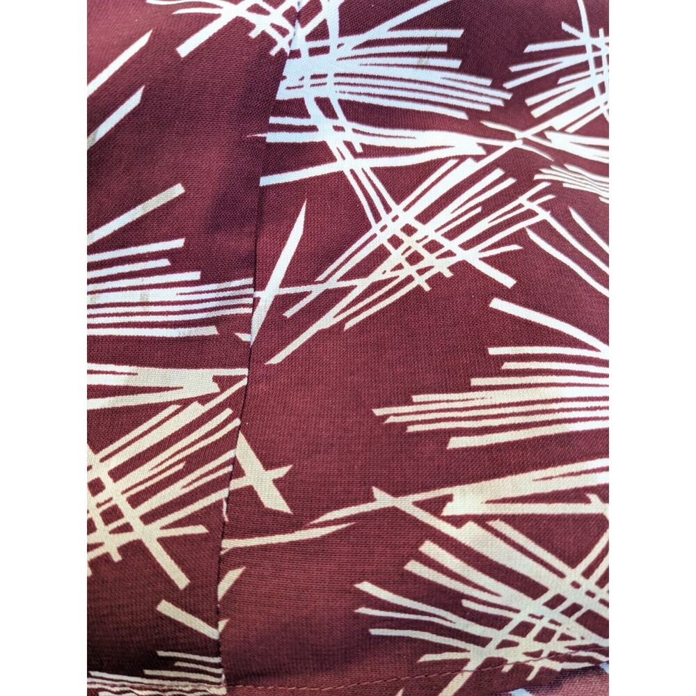 Article Medium Halter Shift Mini Dress Maroon White Abstract Print Sleeveless - Picture 3 of 15
